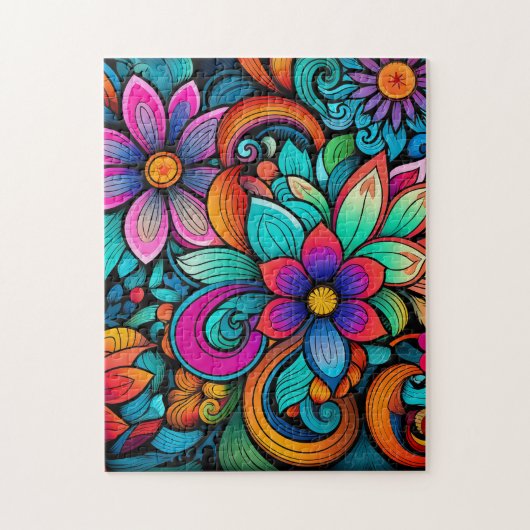 Floral Rainbow Jigsaw Puzzle (Vertikal)