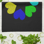 Floral Rainbow Liebe Herz Küchentücher (Gefaltet)