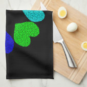 Floral Rainbow Liebe Herz Küchentücher (Viertel Falte)