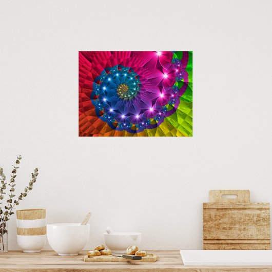 Floral Rainbow Vortex Poster (Küche)