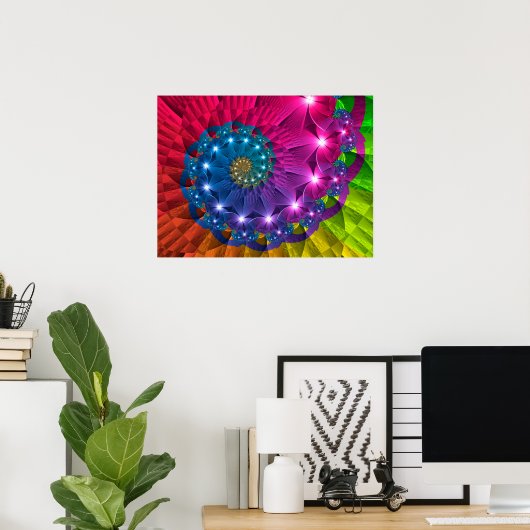 Floral Rainbow Vortex Poster (Heimbüro)