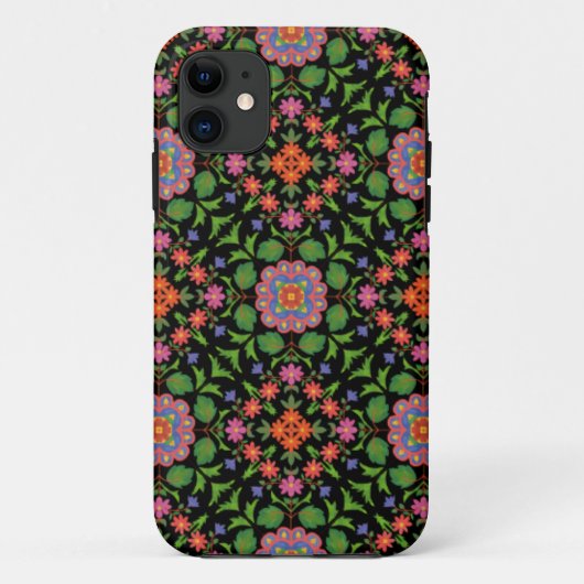 Floral Rangoli auf Black iPhone 5/5s Xtreme Fall Case-Mate iPhone Hülle (Rückseite)