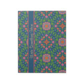 Floral Rangoli auf Deep Blue Notepad oder Jotter Notizblock (Rotiert)