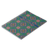 Floral Rangoli auf Deep Blue Spiral Notebook Notizblock (Linke Seite)