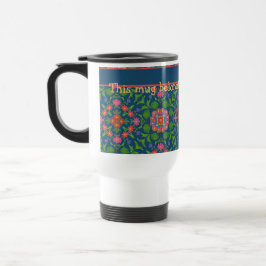 Floral Rangoli Deep Blue Travel Mug personalisiere Reisebecher