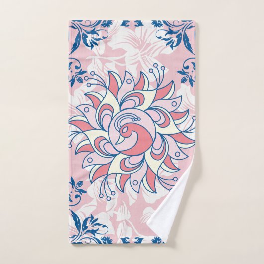 Floral Rangoli Design, helles Leben Badhandtuch Set (Handtuch)