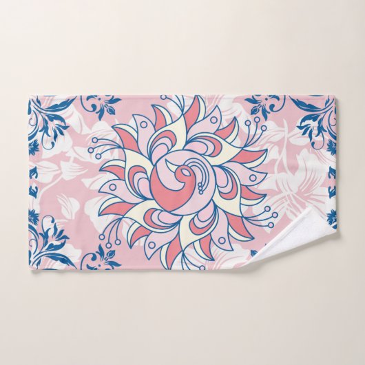 Floral Rangoli Design, helles Leben Badhandtuch Set (Handtuch)