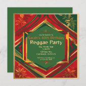 Floral Rasta Colors Anpassbares Reggae-Party Einladung (Vorne/Hinten)