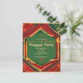 Floral Rasta Colors Anpassbares Reggae-Party Postkarte (Stehend Vorderseite)