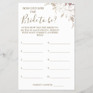 Floral Rate wie alt war "She Dusche Spiel Karte Fl