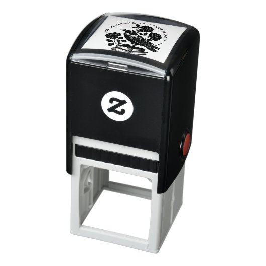 Floral Raven Ex libris Selbstfarbige Briefmarke Permastempel (Produkt)