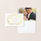 Floral Real Gold Foil Wedding Foto Vielen Dank Folienkarte (Anzeige)