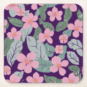 floral rechteckiger pappuntersetzer (Vorderseite)