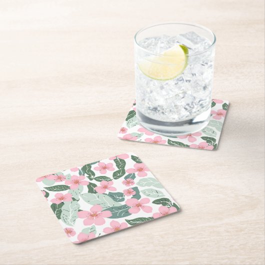 floral rechteckiger pappuntersetzer (Vor Ort)