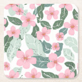 floral rechteckiger pappuntersetzer (Vorderseite)