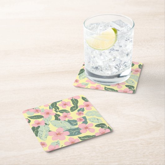 floral rechteckiger pappuntersetzer (Vor Ort)