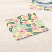 floral rechteckiger pappuntersetzer (angewinkelt)