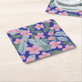 floral rechteckiger pappuntersetzer (angewinkelt)