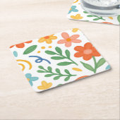 floral rechteckiger pappuntersetzer (angewinkelt)