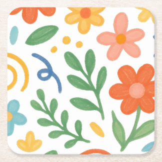 floral rechteckiger pappuntersetzer