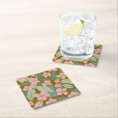 floral rechteckiger pappuntersetzer (Vor Ort)