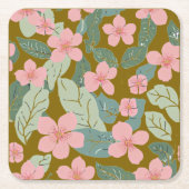 floral rechteckiger pappuntersetzer (Vorderseite)