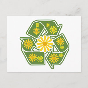 Floral Recycle Sign Postkarte