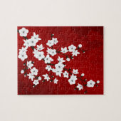 Floral Red And White Cherry Blossoms Puzzle (Horizontal)