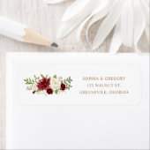 Floral Red Burgundy White Elegant Wedding Address (Insitu)