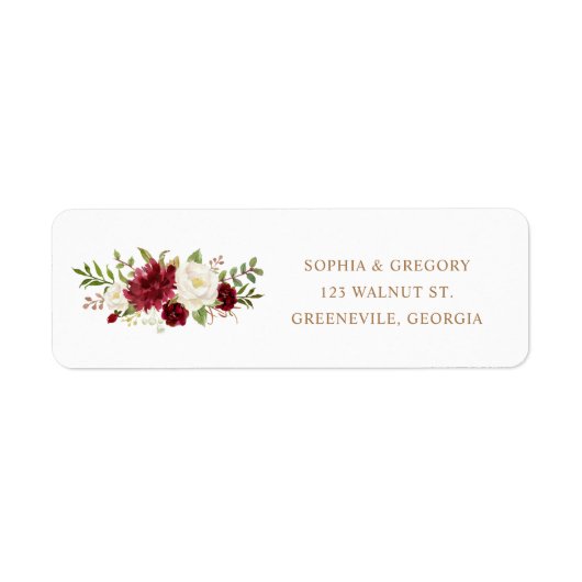 Floral Red Burgundy White Elegant Wedding Address (Vorne)