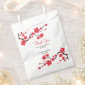 Floral Red Cherry Blossom Sakura Danke Geschenktütchen (Ausgeschnitten)