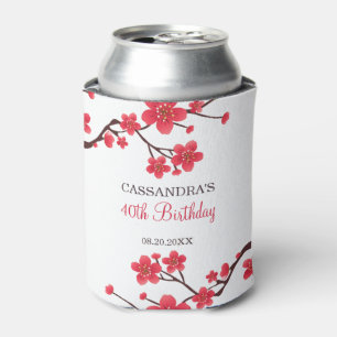 Floral Red Cherry Blossom Sakura Geburtstag Dosenkühler