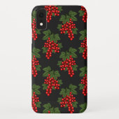 Floral Red Christmas Berries Case-Mate iPhone Hülle (Rückseite)