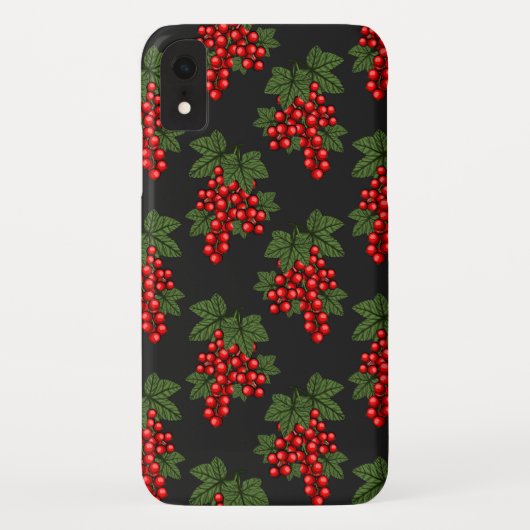Floral Red Christmas Berries Case-Mate iPhone Hülle (Rückseite)