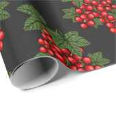 Floral Red Christmas Berries Geschenkpapier (Rolleneckpunkt)
