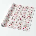 Floral Red Christmas Pattern Geschenkpapier<br><div class="desc">Hochwertige bedruckte Matte, glänzend, Leinen oder extra starkes Tyvek Geschenkpapier. Hergestellt und gedruckt in den USA. Ideal für Geburtstag, Jubiläum und Hochzeitsgeschenke oder Weihnachtsgeschenke. Sie können die Größe des Musters ändern, um die Kachel größer oder kleiner zu machen. Klicken Sie auf die Schaltfläche Anpassen. Wählen Sie dann die Musterdatei aus,...</div>