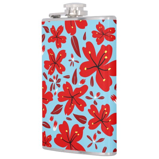 Floral Red Flachmann (Links)