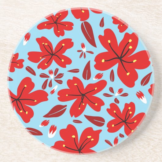 Floral Red Getränkeuntersetzer (Vorne)