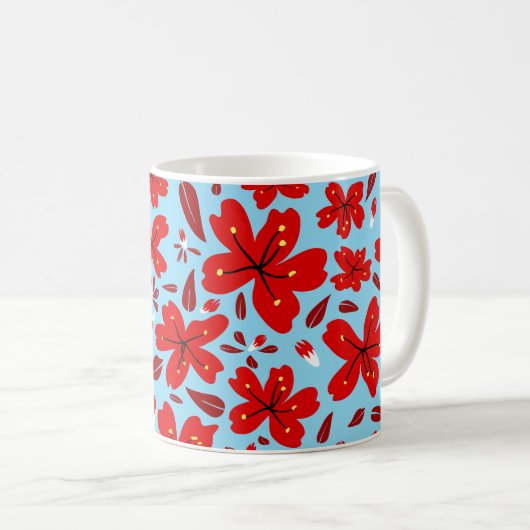 Floral Red Kaffeetasse (VorderseiteRechts)