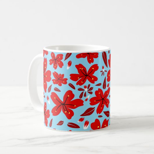 Floral Red Kaffeetasse (Vorderseite Links)