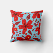 Floral Red Kissen (Rückseite)