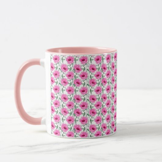 Floral Red Roses Pattern-5550 Tasse (Links)