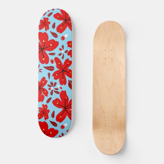 Floral Red Skateboard (Vorderseite)