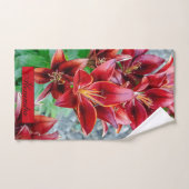 Floral Red Stargazer Lily Fotografie Badhandtuch Set (Handtuch)