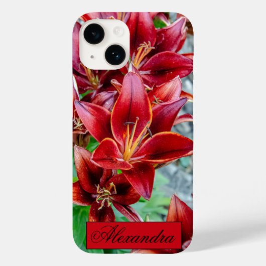 Floral Red Stargazer Lily Fotografie Case-Mate iPhone Hülle (Rückseite)