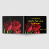 Floral Red Tulip Blume Quinceañera Gästebuch (Voll)