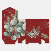 Floral Red White Christmas Rose Brautparty Geschenkschachtel (Ungefaltet)