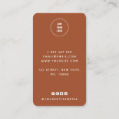 Floral Redhead Wavy Hair Girl Haarstylist Logo hin Visitenkarte (Rückseite)