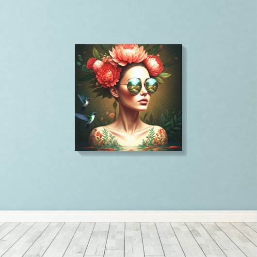 Floral Reflection Leinwanddruck (Insitu (Holzboden))