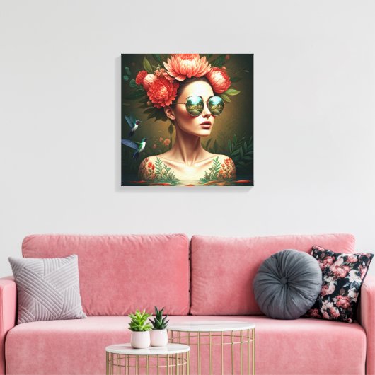 Floral Reflection Leinwanddruck (Insitu (Wohnzimmer))